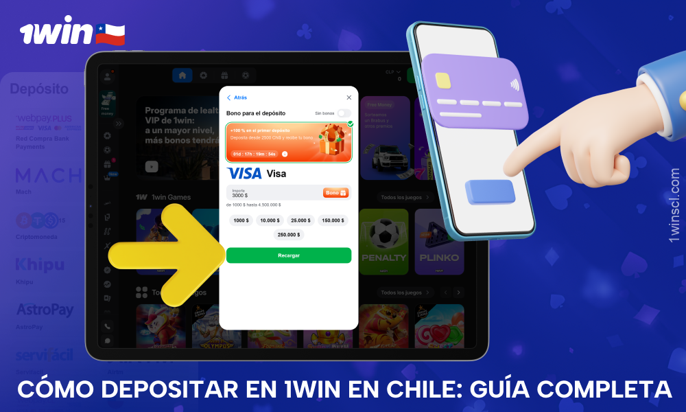Para recargar una cuenta en 1win en Chile, los jugadores deben acceder a su cuenta, seleccionar un método de pago, especificar el importe y confirmar el pago